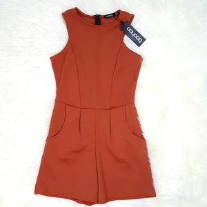 Boohoo New! Eliza Rust Brown Romper Playsuit